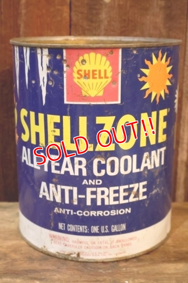 画像1: dp-251008-87 SHELL 1960's SHELLZONE COOLANT and ANTI-FREEZE 1 U.S. GALLON CAN