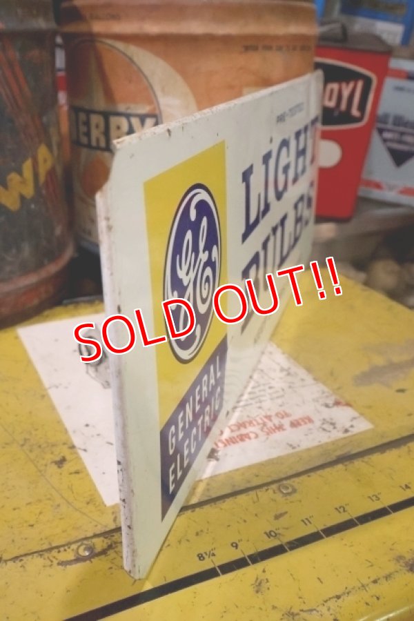 画像7: dp-251008-42 GENERAL ELECTRIC 1960's-1970's LIGHT BULBS W-sided Metal Sign