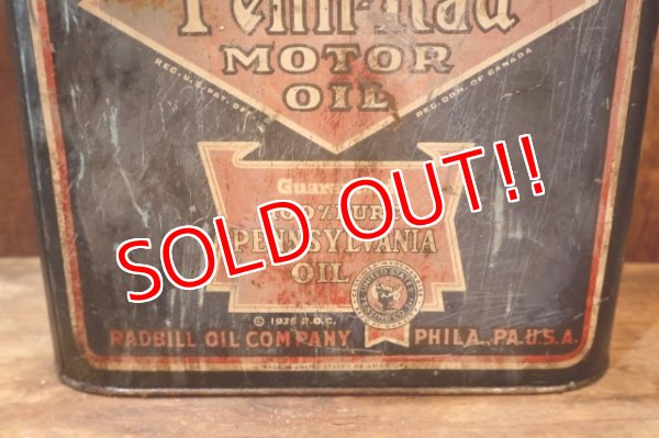 画像4: dp-251008-61 RADBILL OIL COMPANY 1930's-1940's Penn-Rad MOTOR OIL TWO U.S. GALLONS CAN