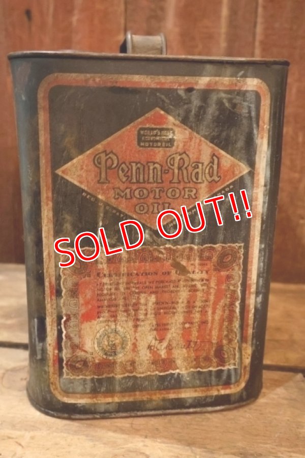 画像6: dp-251008-61 RADBILL OIL COMPANY 1930's-1940's Penn-Rad MOTOR OIL TWO U.S. GALLONS CAN