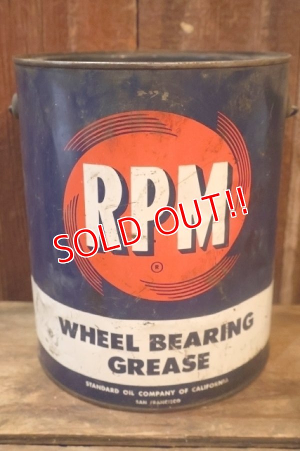 画像1: dp-251008-87 STANDARD OIL COMPANY OF CALIFORNIA 1950's RPM 10 POUNDS WHEEL BEARING GREASE CAN