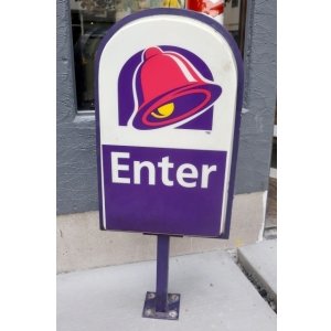 画像: dp-251008-19 【店頭ピックのみ・発送不可】TACO BELL 1990's-2000's Drive-Thru "Enter" Sign