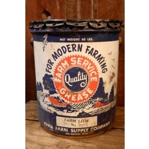 画像: dp-251008-86 IOWA FARM SUPPLY COMPANY 1950's FARM SERVICE GREASE 40 LBS. CAN