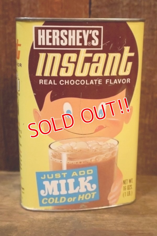 画像1: dp-251010-08 HERSHEY'S / 1970's Instant Real Chocolate Flavor Tin Can