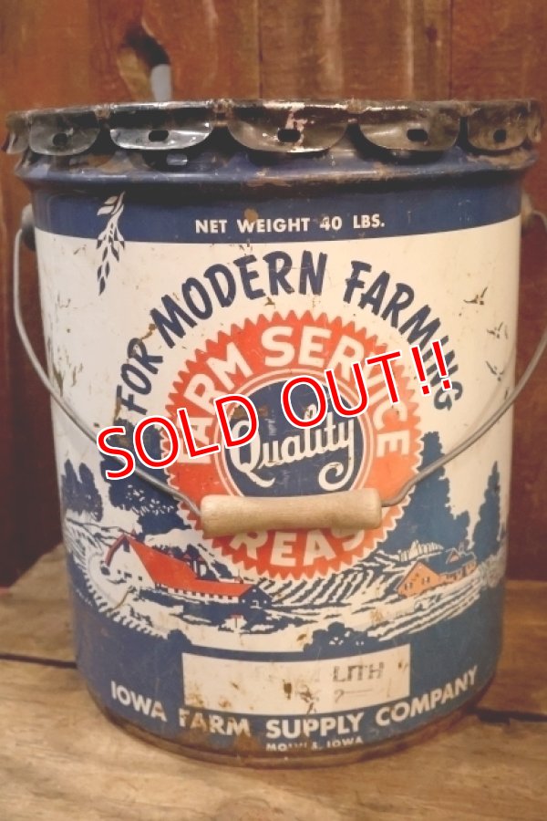 画像3: dp-251008-86 IOWA FARM SUPPLY COMPANY 1950's FARM SERVICE GREASE 40 LBS. CAN