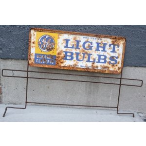 画像: dp-251008-08 GENERAL ELECTRIC 1960's-1970's LIGHT BULBS W-sided Metal Sign