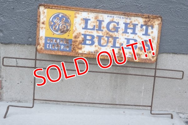 画像1: dp-251008-08 GENERAL ELECTRIC 1960's-1970's LIGHT BULBS W-sided Metal Sign