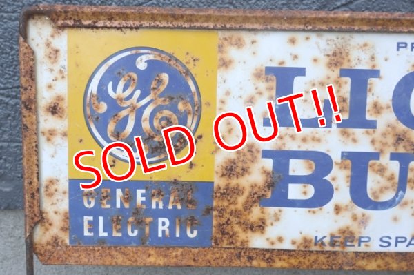 画像2: dp-251008-08 GENERAL ELECTRIC 1960's-1970's LIGHT BULBS W-sided Metal Sign