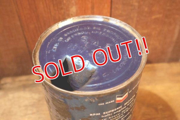画像5: dp-251008-87 RPM 1960's SUPREME MOTOR OIL ONE QUART CAN