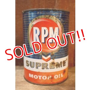 画像: dp-251008-87 RPM 1960's SUPREME MOTOR OIL ONE QUART CAN
