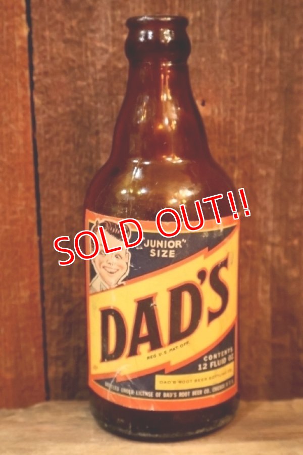 画像1: dp-251105-01 DAD'S ROOT BEER / 1950's "JUNIOR SIZE" 12 FLUID OZ. BOTTLE