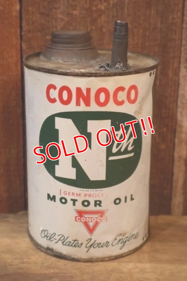 画像1: dp-251008-87 CONOCO 1940's N th MOTOR OIL ONE U.S. QUART CAN
