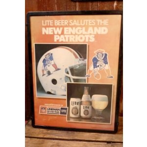 画像: dp-251008-11 New England Patriots × Lite Beer 1980's-1990's Plastic Sign