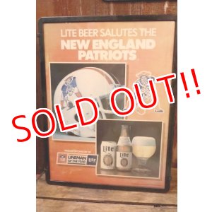 画像: dp-251008-11 New England Patriots × Lite Beer 1980's-1990's Plastic Sign