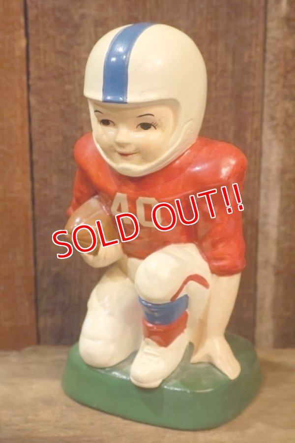 画像1: dp-251105-33 Sears 1970's Chalk Ware Football Player Coin Bank