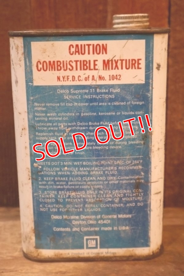 画像5: dp-251008-87 Delco Supreme 11 Motor Vehicle Brake Fluid One U.S. Quart Can