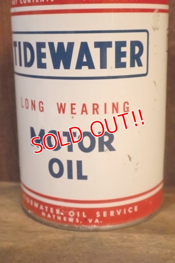 画像2: dp-251008-87 TIDEWATER OIL SERVICE 1950's MOTOR OIL ONE U.S. QUART CAN
