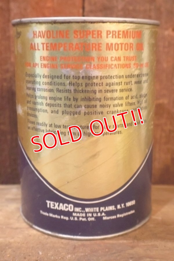 画像3: dp-251008-87 TEXACO 1970's HAVOLINE SUPER PREMIUM OIL ONE U.S. GALLON CAN