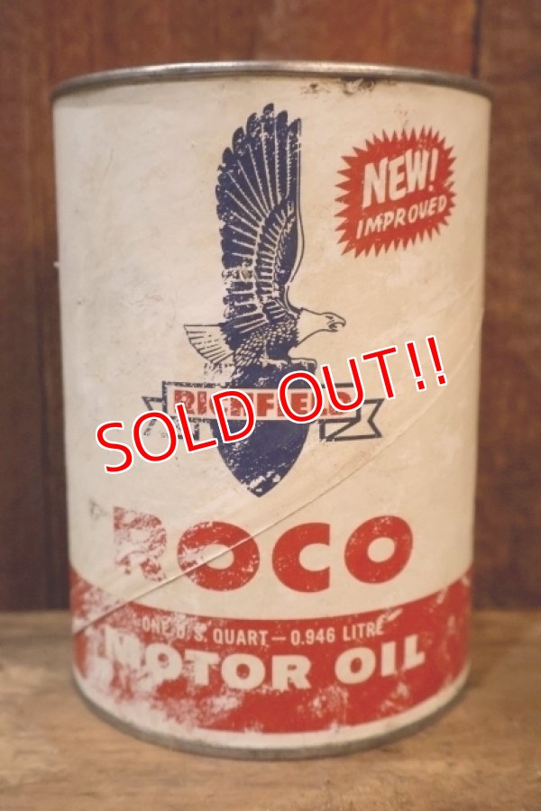 画像1: dp-251008-72 RICHFIELD 1960's ROCO MOTOR OIL ONE U.S. QUART CAN