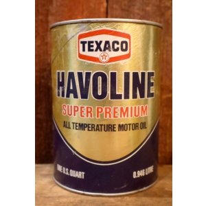 画像: dp-251008-87 TEXACO 1970's HAVOLINE SUPER PREMIUM OIL ONE U.S. GALLON CAN