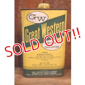 画像: dp-251008-87 GREAT WESTERN GUM SPIRUTS OF TURPENTINE 1 PINT CAN