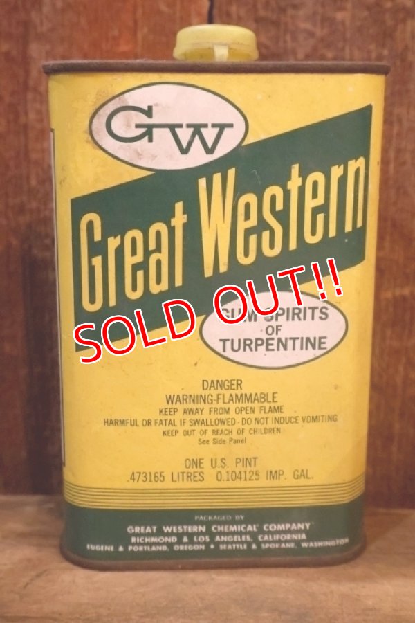 画像1: dp-251008-87 GREAT WESTERN GUM SPIRUTS OF TURPENTINE 1 PINT CAN
