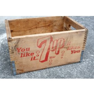 画像: dp-250701-08 7 Up / 1960's-1970's Wood Crate Box