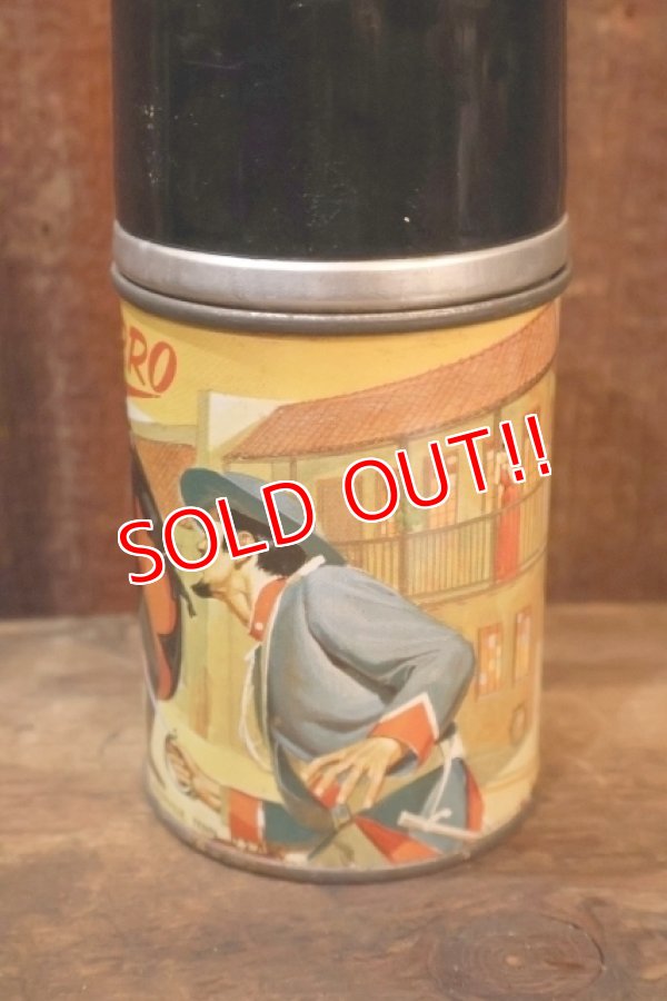 画像12: ct-251105-19 The Mask of Zorro / ALADDIN 1958 Metal Lunch Box w/ Bottle