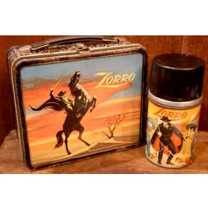 画像: ct-251105-19 The Mask of Zorro / ALADDIN 1958 Metal Lunch Box w/ Bottle
