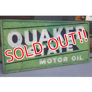 画像: dp-251008-20 【※店頭ピックのみ】QUAKER STATE MOTOR OIL 1940's-1950's METAL SIGN