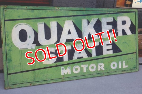 画像1: dp-251008-20 【※店頭ピックのみ】QUAKER STATE MOTOR OIL 1940's-1950's METAL SIGN
