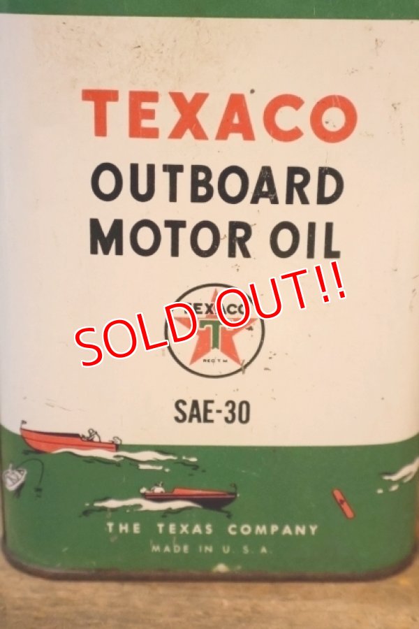 画像2: dp-251201-10 TEXACO 1950's OUTBOARD MOTOR OIL ONE U.S. QUART CAN