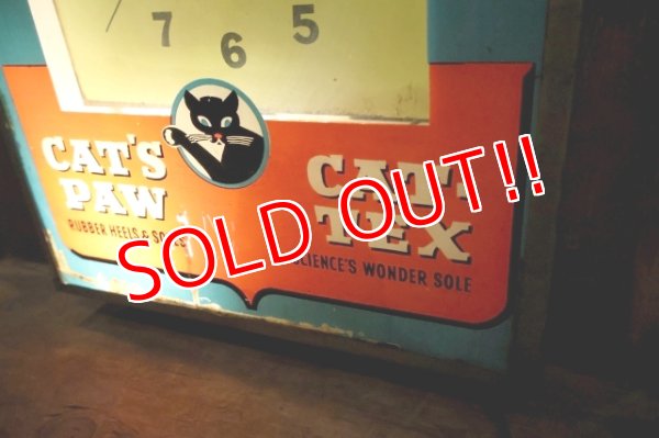 画像4: dp-251201-01 CAT'S PAW CAT-TEX / 1950's Advertising Lighted Clock