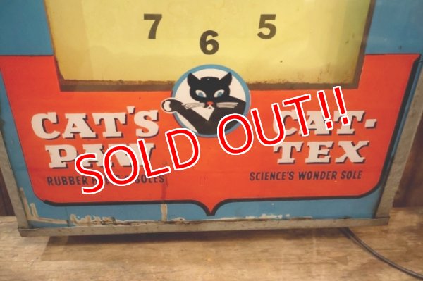 画像9: dp-251201-01 CAT'S PAW CAT-TEX / 1950's Advertising Lighted Clock