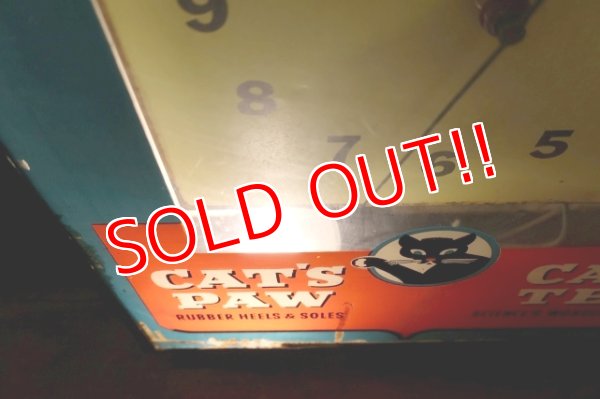 画像22: dp-251201-01 CAT'S PAW CAT-TEX / 1950's Advertising Lighted Clock