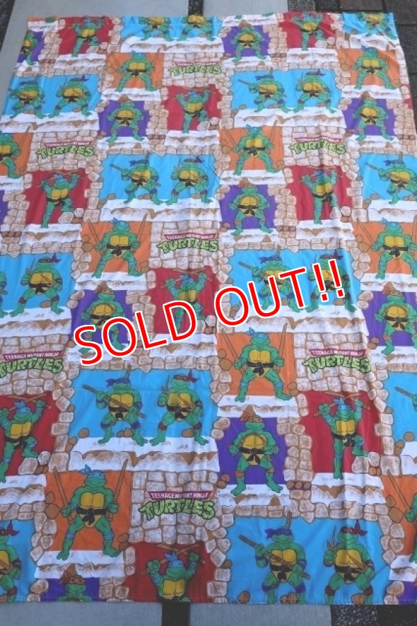 画像1: ct-251201-31 Teenage Mutant Ninja Turtles TMNT / 1988 Flat Sheet (Twin Size)