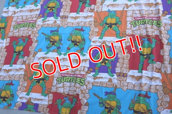画像7: ct-251201-31 Teenage Mutant Ninja Turtles TMNT / 1988 Flat Sheet (Twin Size)