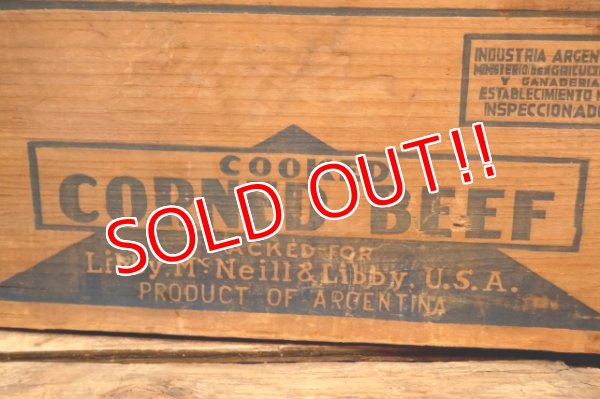 画像2: dp-251201-18 Libby McNeill & Libby COOKED CORNED BEEF 1950's Wood Box