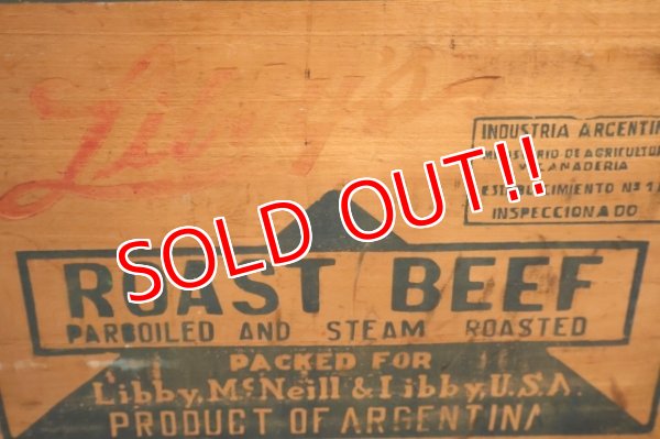 画像4: dp-251201-19 Libby McNeill & Libby ROAST BEEF 1950's Wood Box