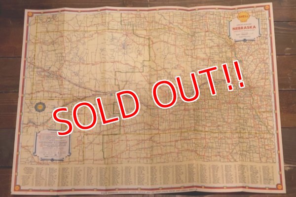 画像2: dp-240605-06 SHELL 1930's-1940's Road Map "NEBRASKA"