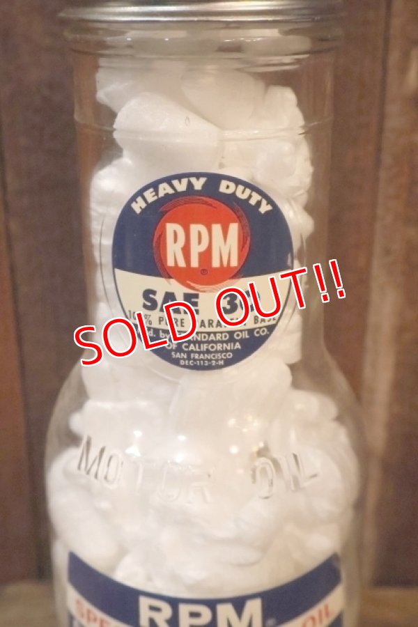 画像2: dp-251008-87 STANDARD OIL COMPANY OF CALIFORNIA 1950's RPM SAE 30 MOTOR OIL BOTTLE