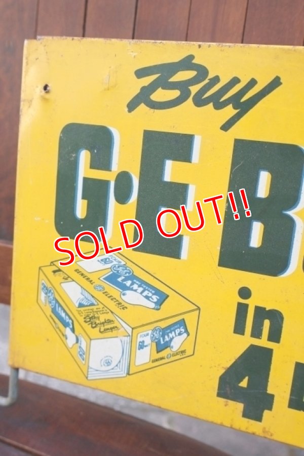 画像2: dp-260204-57 GENERAL ELECTRIC / 1940's-1950's GE BULBS W-sided Metal Sign