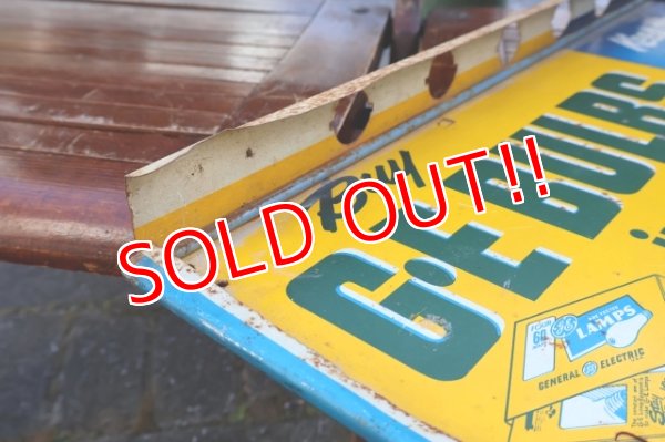 画像10: dp-260204-57 GENERAL ELECTRIC / 1940's-1950's GE BULBS W-sided Metal Sign