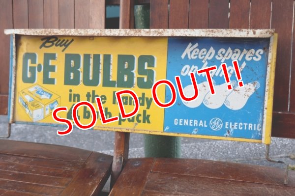 画像5: dp-260204-57 GENERAL ELECTRIC / 1940's-1950's GE BULBS W-sided Metal Sign
