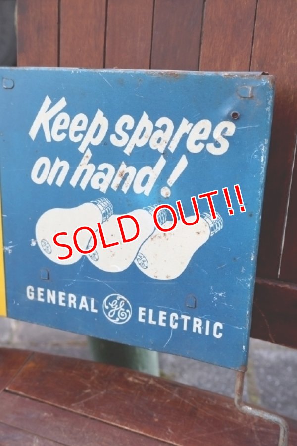 画像4: dp-260204-57 GENERAL ELECTRIC / 1940's-1950's GE BULBS W-sided Metal Sign