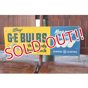 画像: dp-260204-57 GENERAL ELECTRIC / 1940's-1950's GE BULBS W-sided Metal Sign