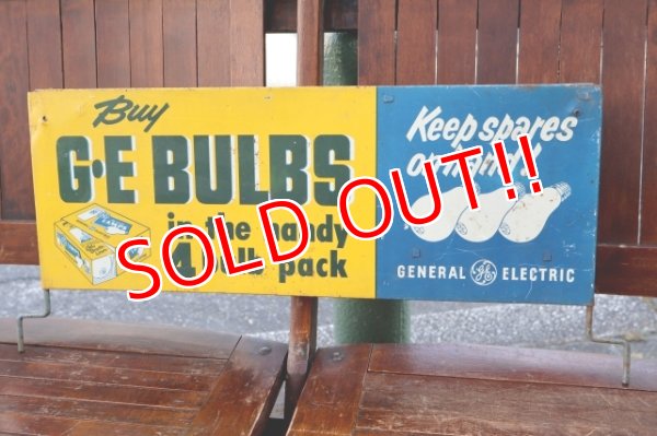 画像1: dp-260204-57 GENERAL ELECTRIC / 1940's-1950's GE BULBS W-sided Metal Sign
