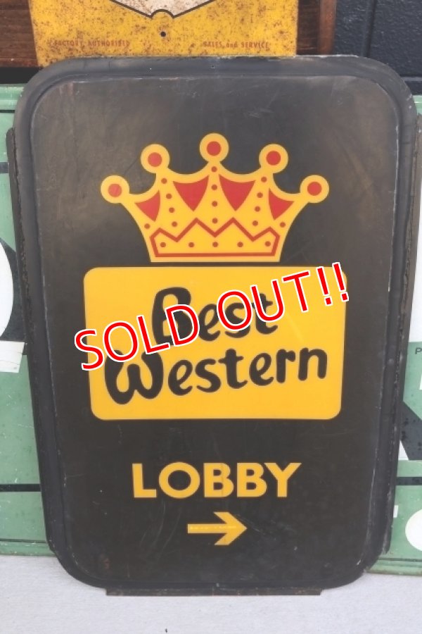 画像1: dp-260204-48 Best Western 1980's "LOBBY →" Sign