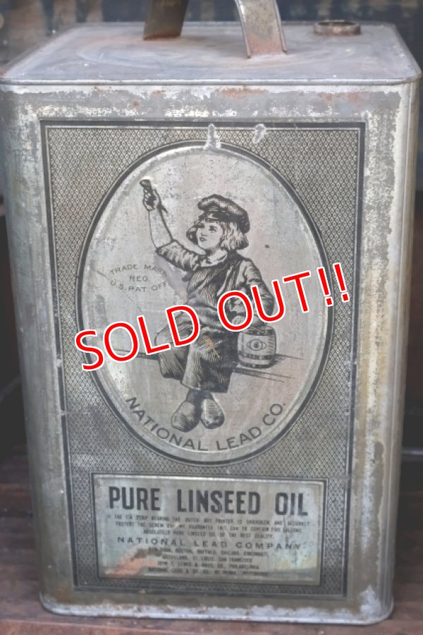 画像3: dp-260204-59 NATIONAL LEAD COMPANY 1920's-1930's PURE LINSEED OIL 38 POUNDS CAN