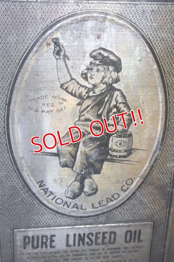 画像2: dp-260204-59 NATIONAL LEAD COMPANY 1920's-1930's PURE LINSEED OIL 38 POUNDS CAN